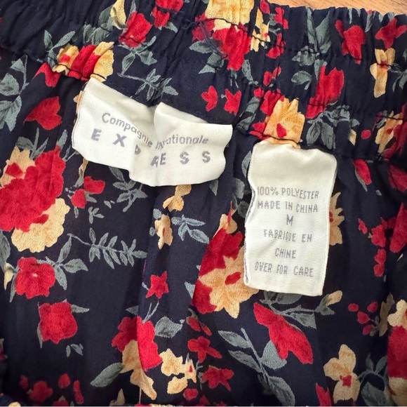 Vintage Express Floral Mini Skirt Ruffle Sheer Y2K Size M - Picture 5 of 5